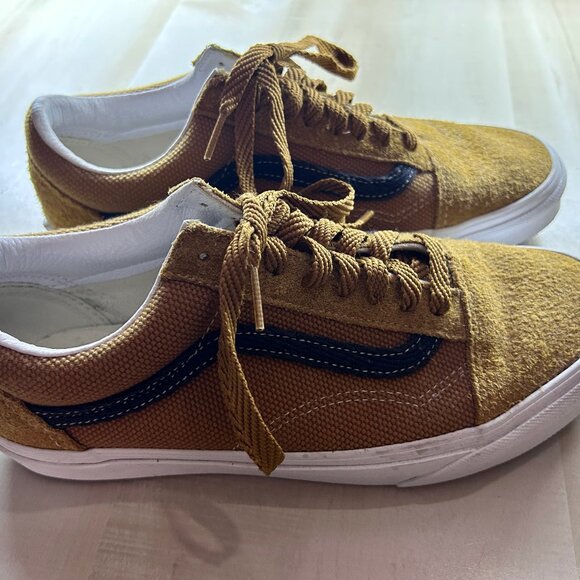 100886 Vans Old Skool Ochre Gold Suede Canvas Size 8/9.5 **USED** - Picture 3 of 6